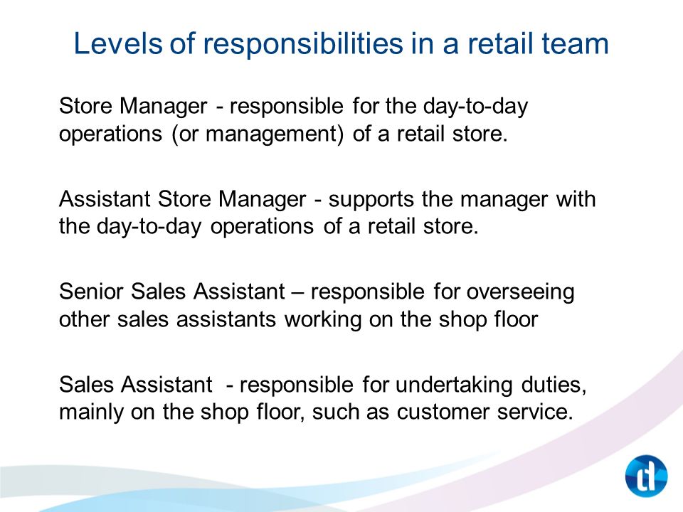 unit 155 understanding how individuals and teams contribute to the shop floor assistant job description