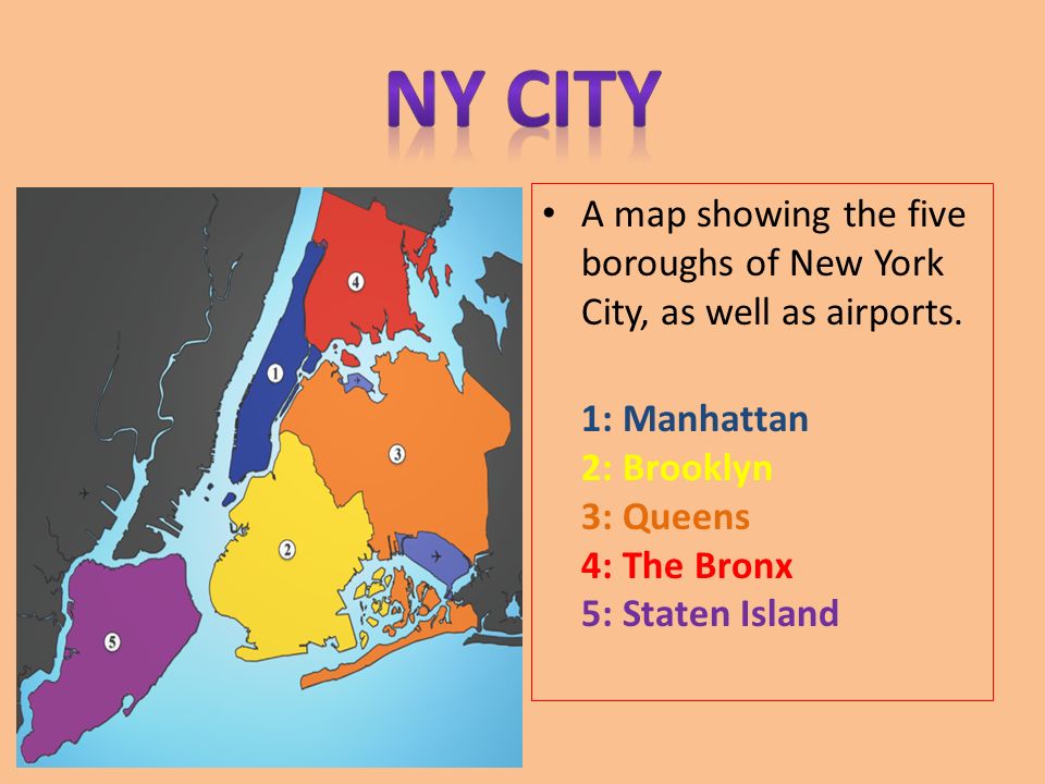 A Map Showing The Five Boroughs Of New York City As Well As