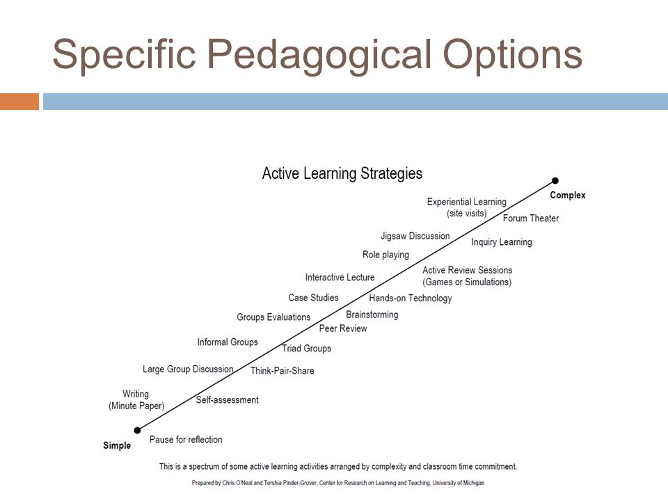 Specific Pedagogical Options