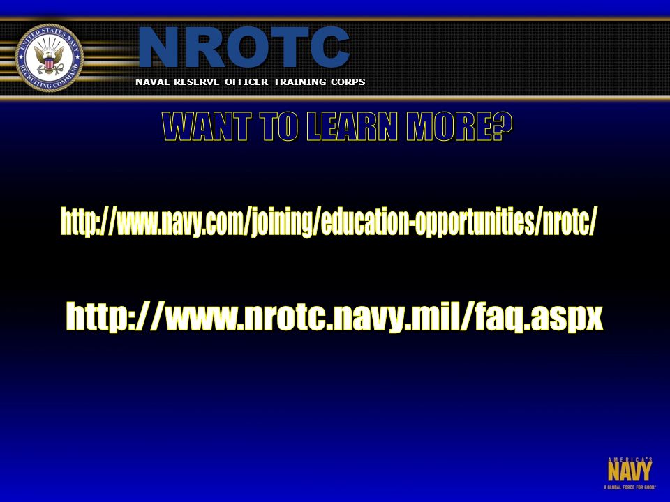 NAVAL RESERVE OFFICER TRAINING CORPS NROTC