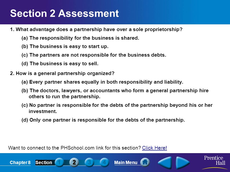 Chapter 8SectionMain Menu sole proprietorship A sole proprietorship is a  business owned and managed by a single individual. The Role of Sole  Proprietorships. - ppt download