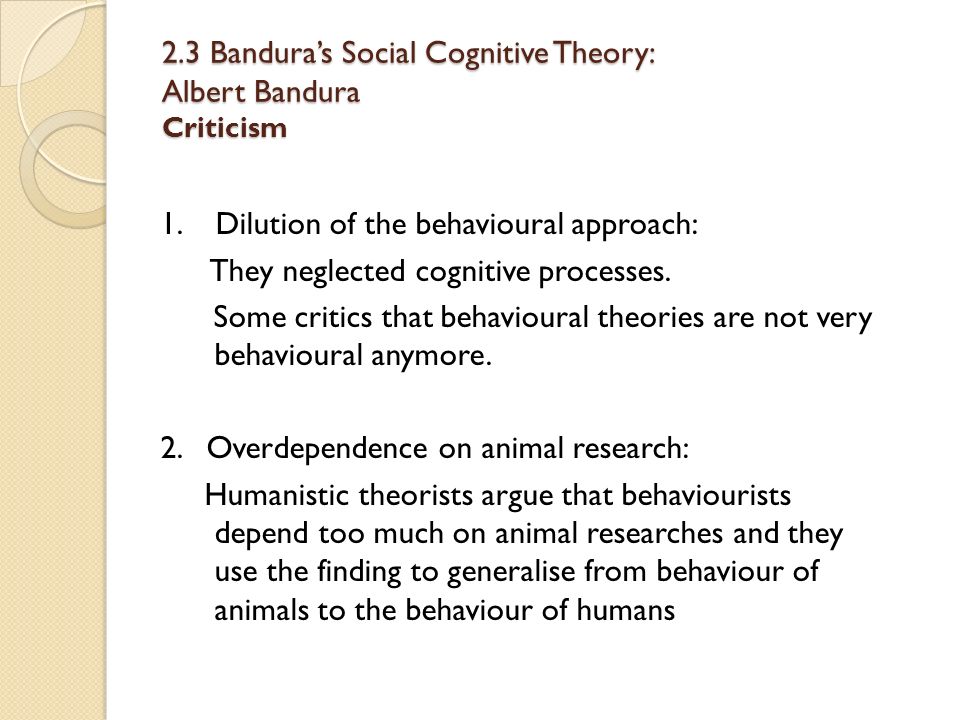 problems with social learning theory