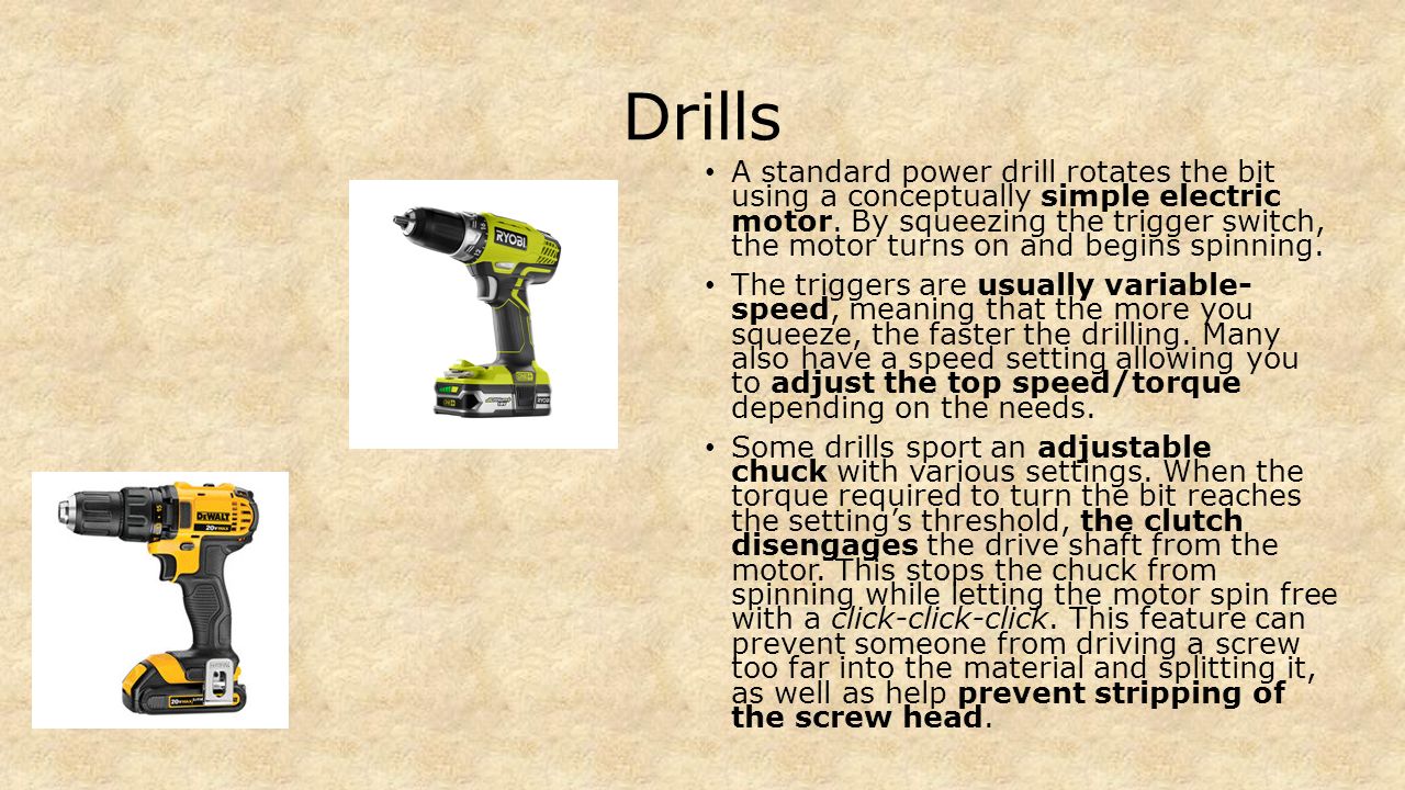 Drill, Impact Driver, and Hammer Drills Coach Ketcham Productions. - ppt  download