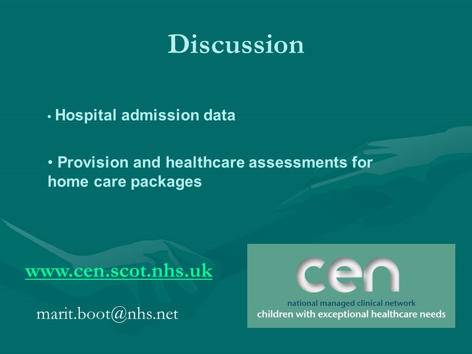 Discussion Hospital admission data Provision and healthcare assessments for home care packages