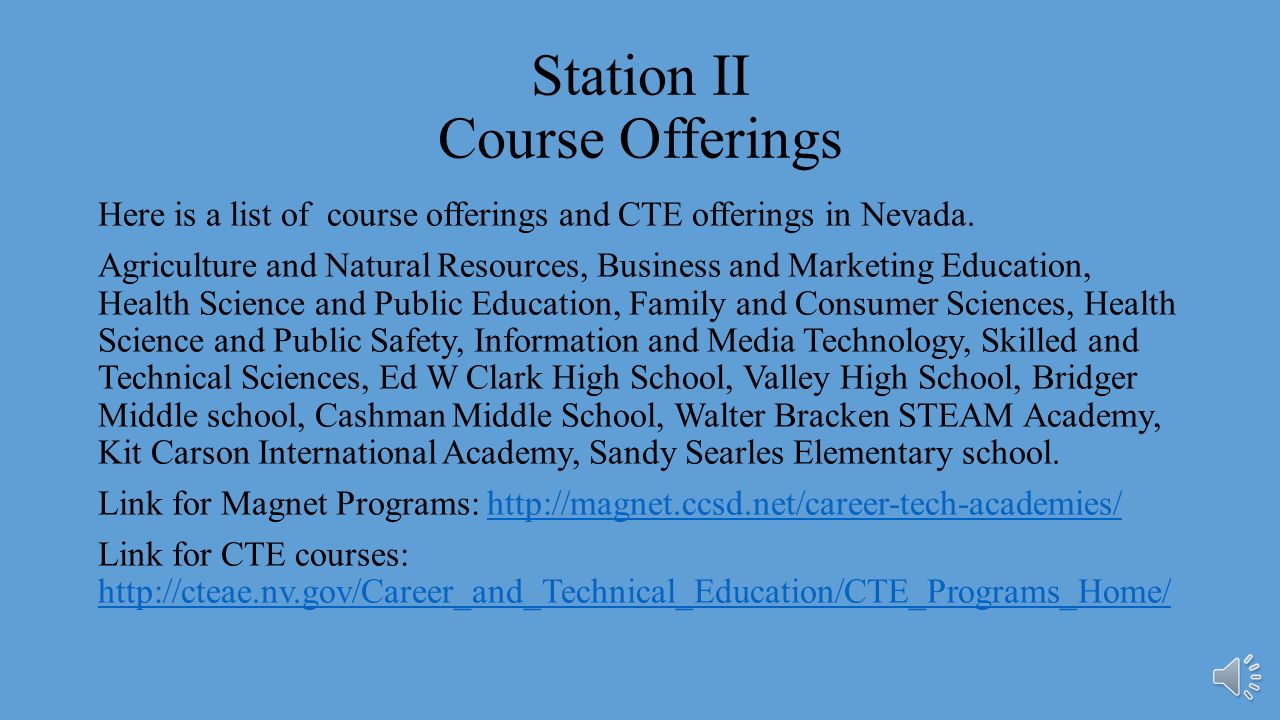 Station II Mission/Vision As an educator in the Clark County School District, it is our mission to prepare all of our students to become productive adults, and establish knowledge of the 21 st century skills.