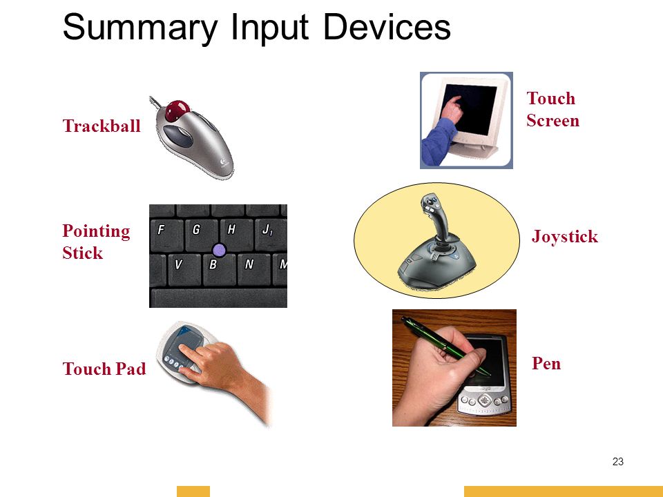 Input devices Keyboard and Mouse. Pointing Stick. Internal pointing