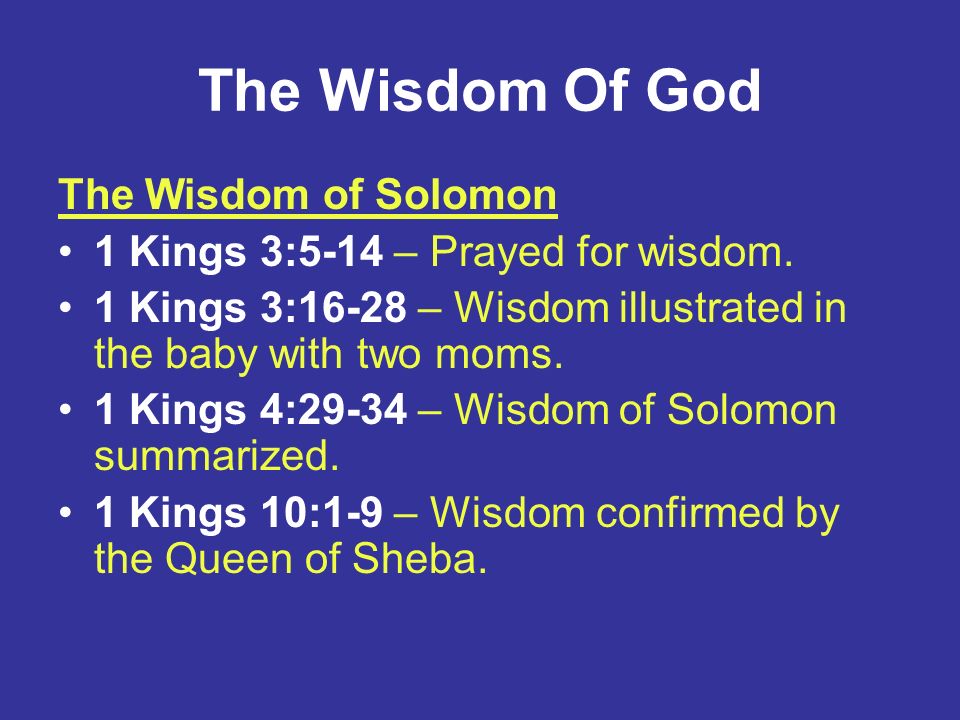 Solomons wisdom baby