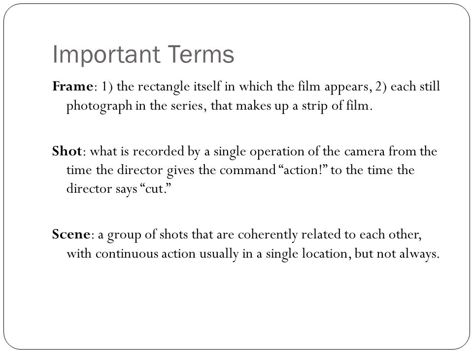 AS Film Studies: Camera Movements