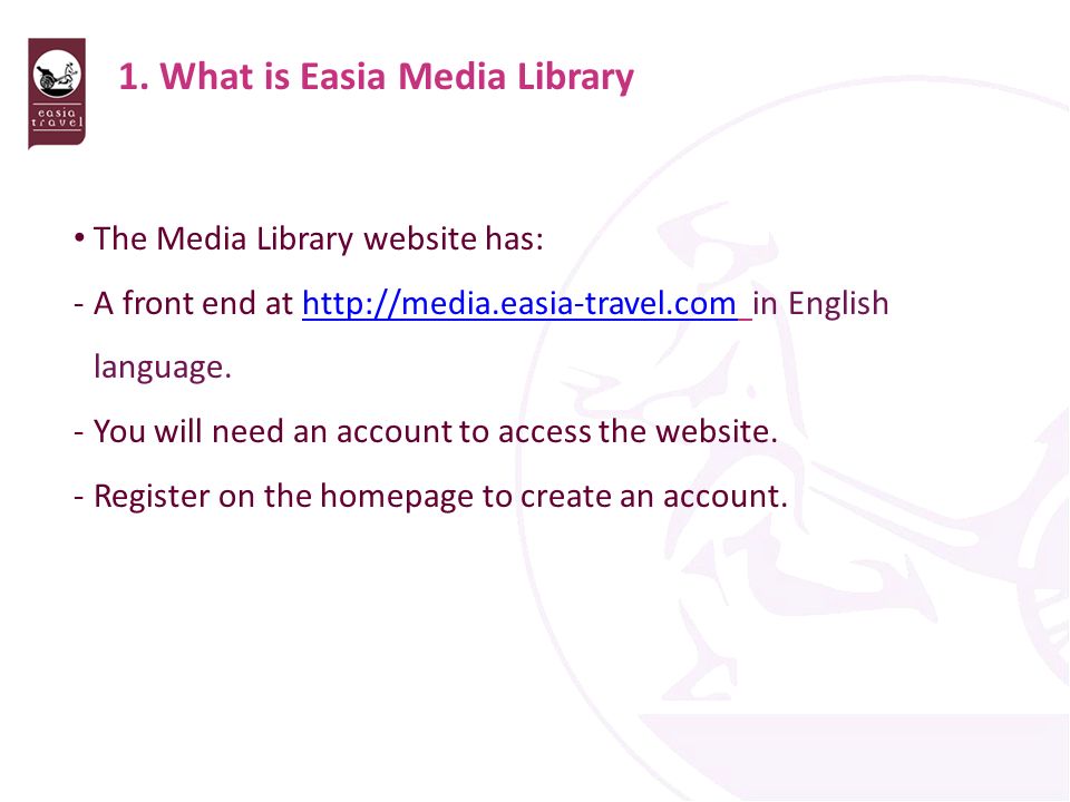 Created By My Hanh Marketing Hanoi In April 16 Procedure To Use Media Library Website Media Easia Travel Com Ppt Download