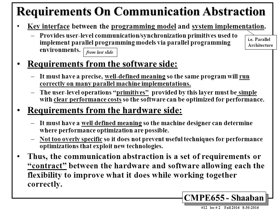 CMPE655 - Shaaban #1 lec # 2 Fall Conventional Computer Architecture ...