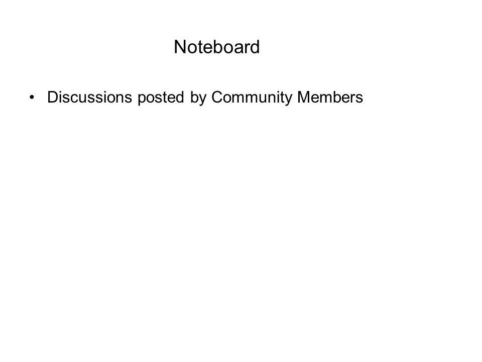 Noteboard Discussions posted by Community Members