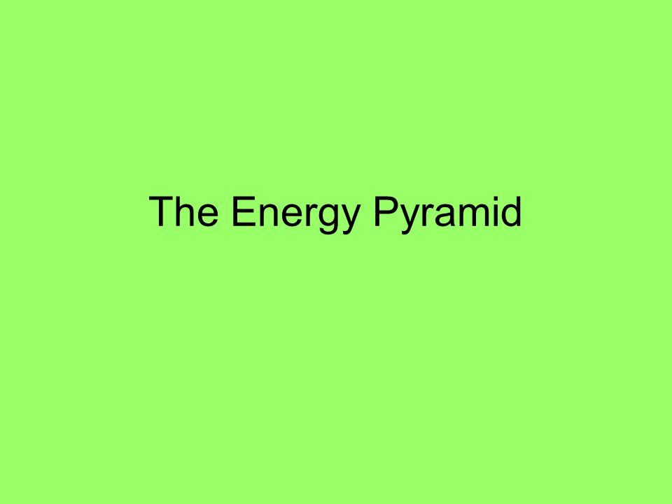 The Energy Pyramid