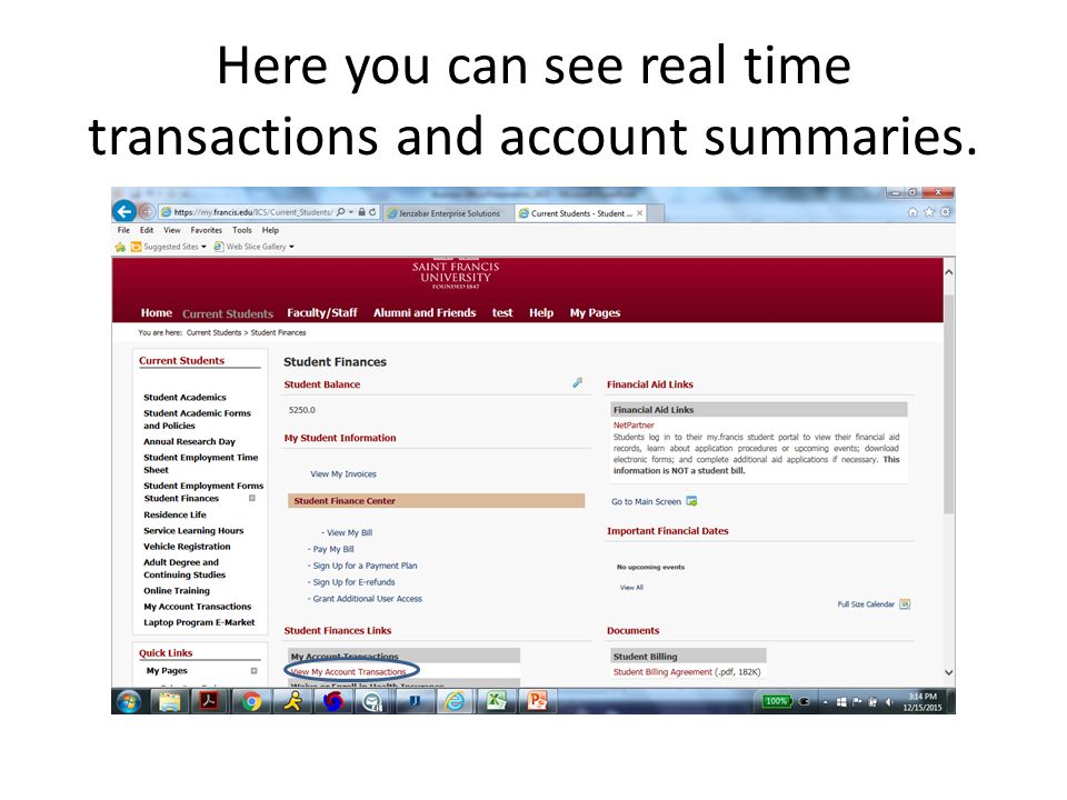 Here you can see real time transactions and account summaries.