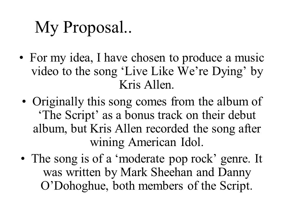 Music Video Pitch Ideas Emily Batts My Proposal For My