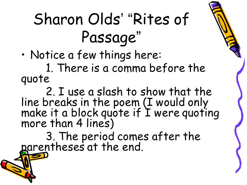 rite of passage sharon olds