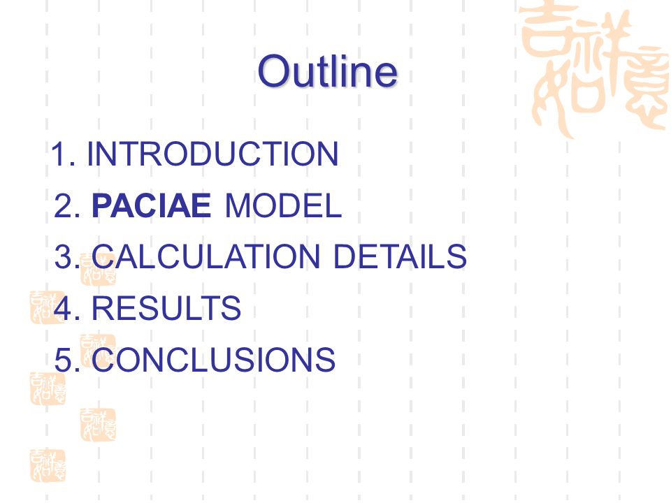 Outline Outline 1. INTRODUCTION 2. PACIAE MODEL 3. CALCULATION DETAILS 4. RESULTS 5. CONCLUSIONS