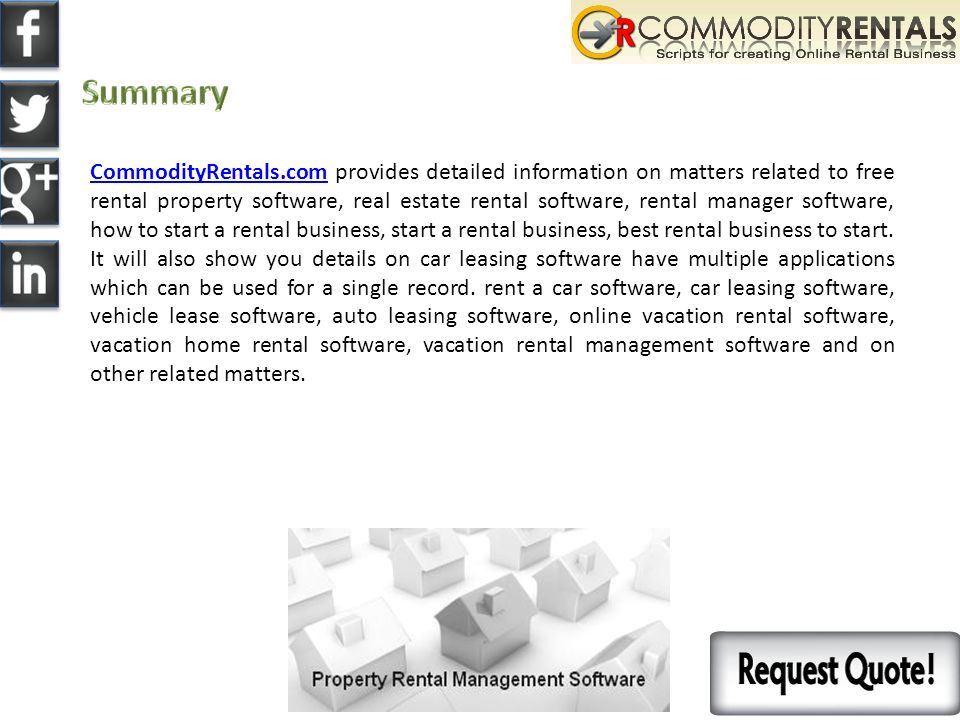 CommodityRentals.comCommodityRentals.com provides detailed information on matters related to free rental property software, real estate rental software, rental manager software, how to start a rental business, start a rental business, best rental business to start.