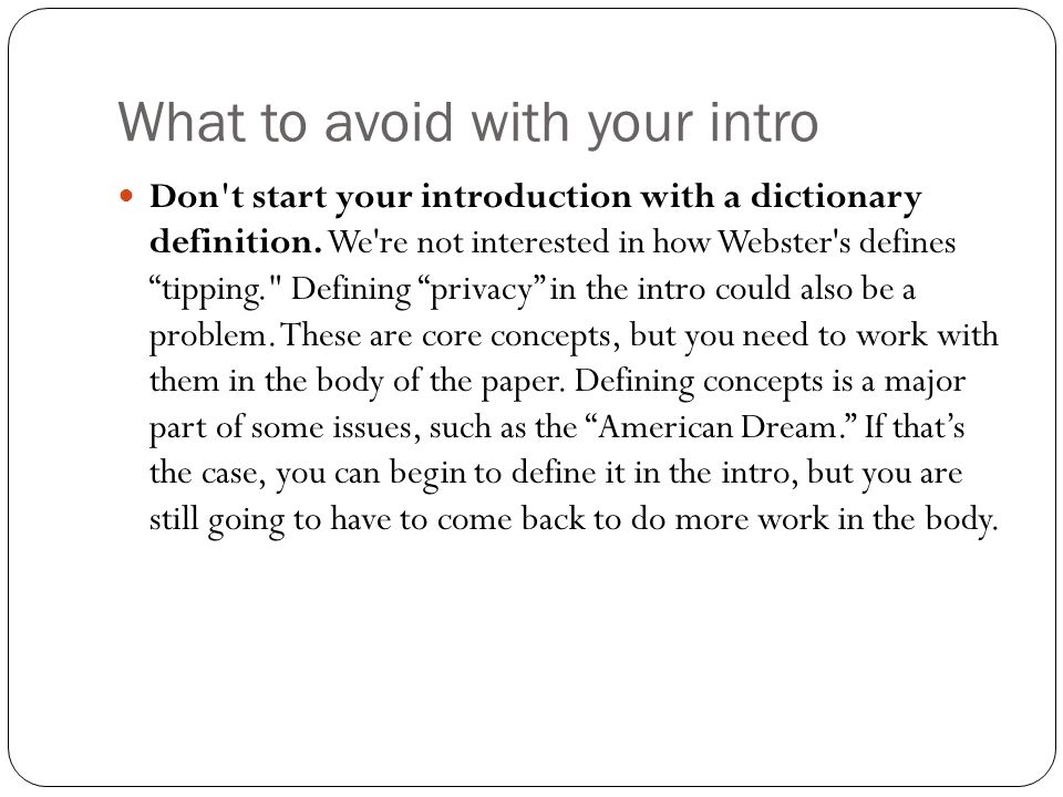 how to start an introduction