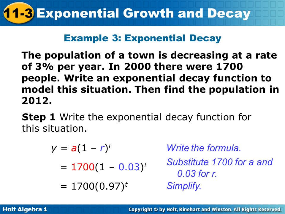 Holt Algebra Exponential Growth And Decay Math Madness Round 1 Rasul Vs Soren Ppt Download Holt Algebra Exponential Growth And Decay Math Madness Round 1 Rasul Vs Soren Ppt Download