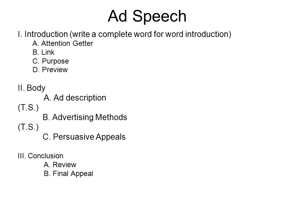 Keyword Outlines Keyword Outline Notes 1 Write Out The Introduction And Conclusion And Include Transitions Between Main Points 2 This Is A Type Of Speaking Ppt Download