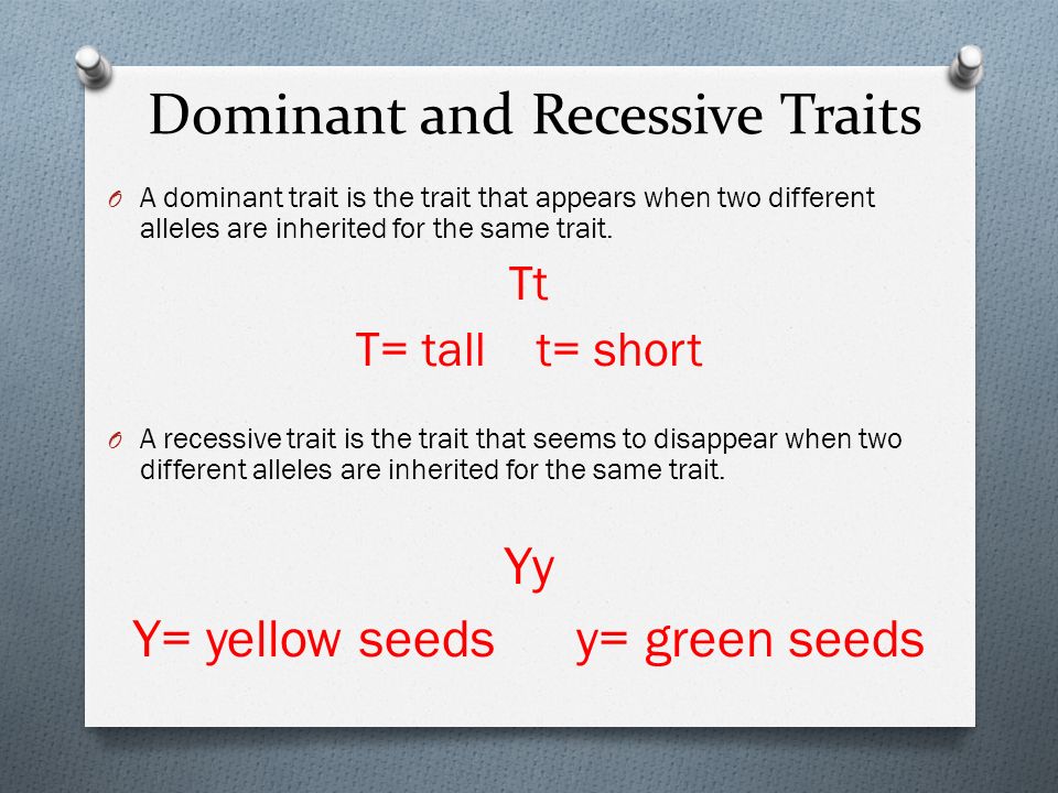 dominant traits vs recessive traits