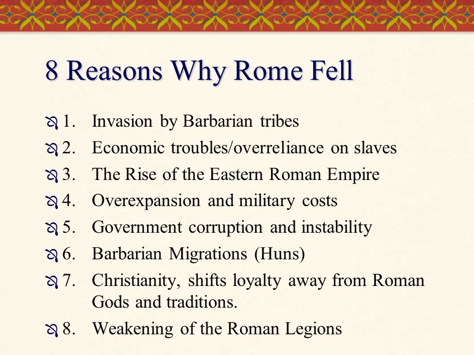 Unit 1: The Fall Roman, Crisis in the Classic World. WHG Week #4 WHG. - ppt  download