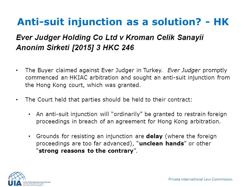 Anti-suit injunction as a solution.