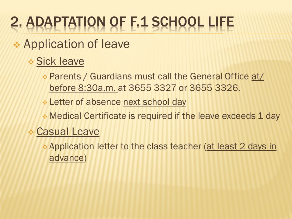 Leave Letter To The Class Teacher from images.slideplayer.com