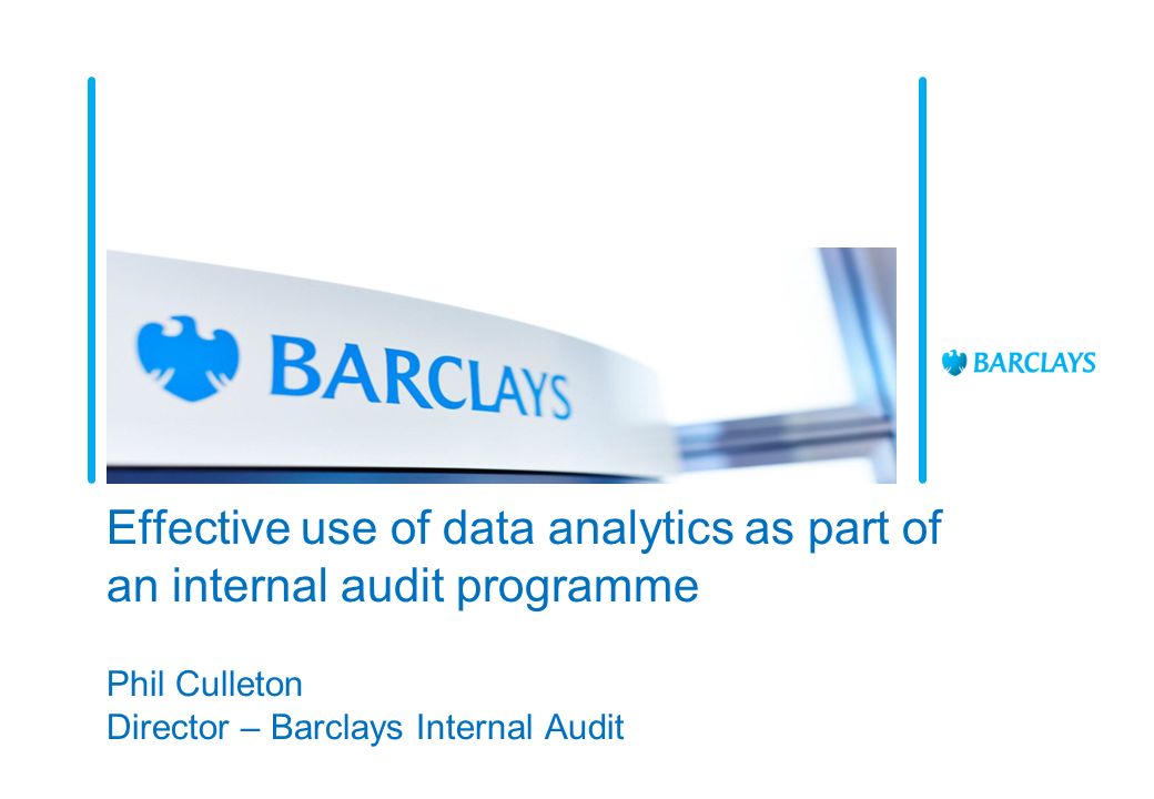 Effective use of data analytics as part of an internal audit programme