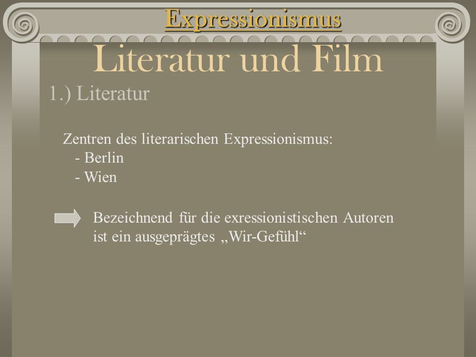 Expressionismus Ein Referat von: Vassil Arabadjiev & David Beisel. - ppt  download