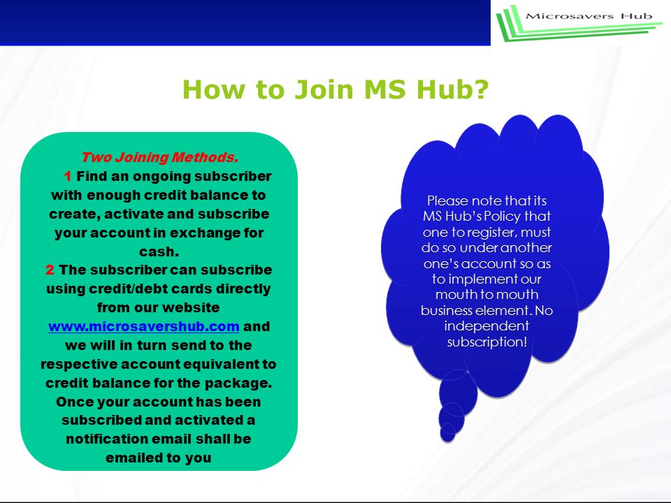 How to Join MS Hub.