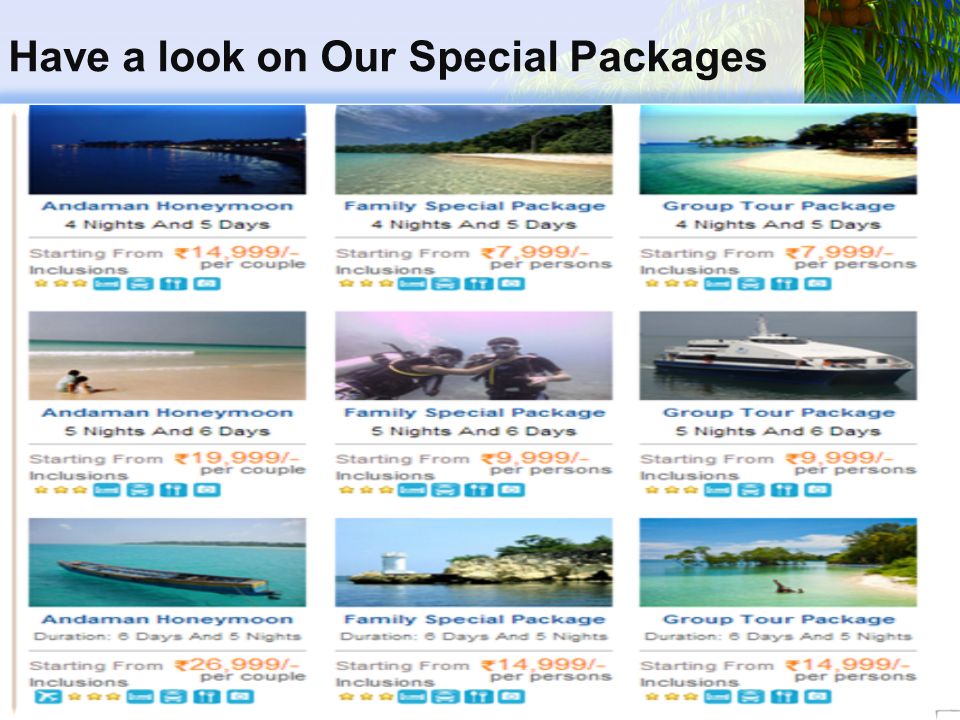 Have a look on Our Special Packages