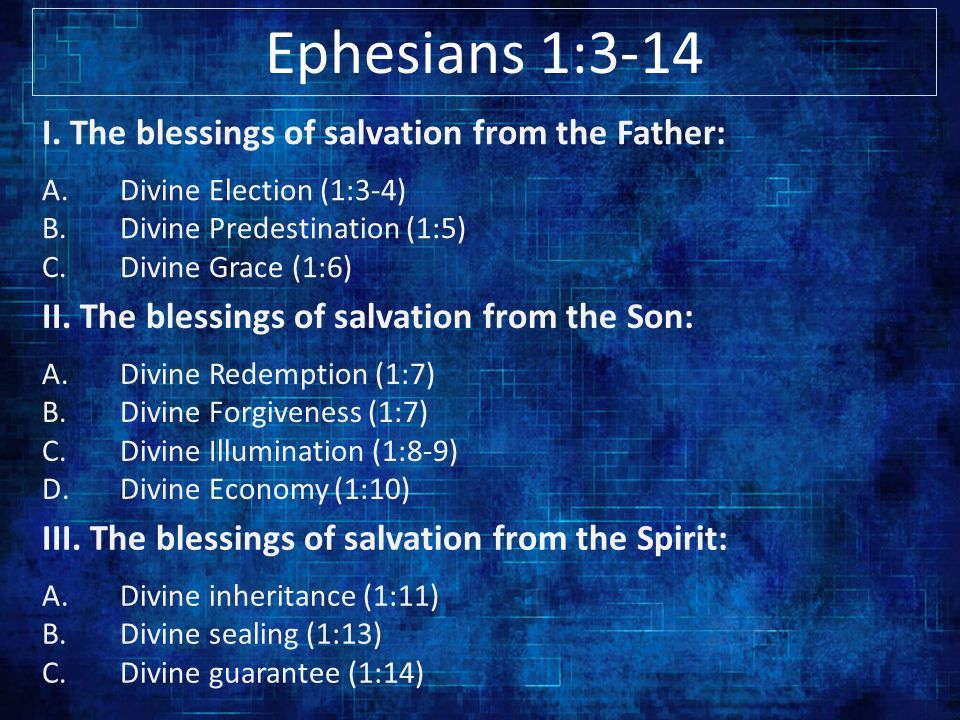 Ephesians 1:3-14 I.