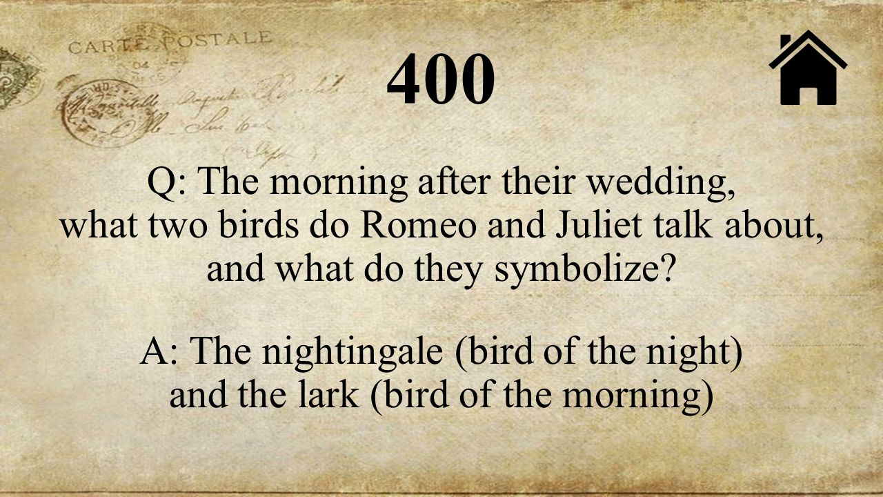 Romeo and Juliet Jeopardy. Plot Characters Quote IDs Literary Terms  Fill-in-the- Blank. - ppt download