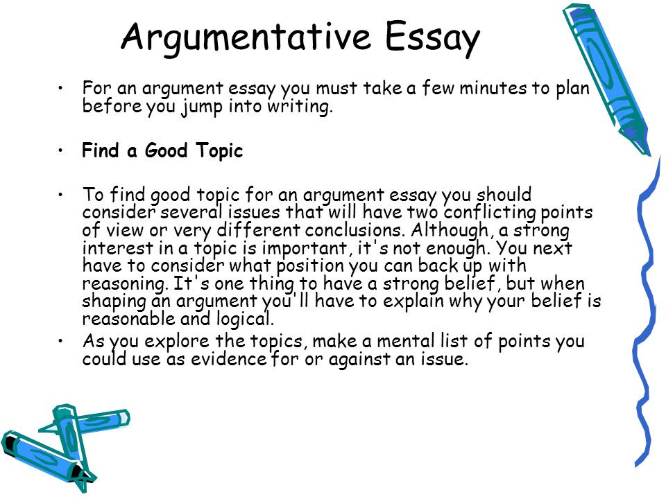 good topic for argument essay