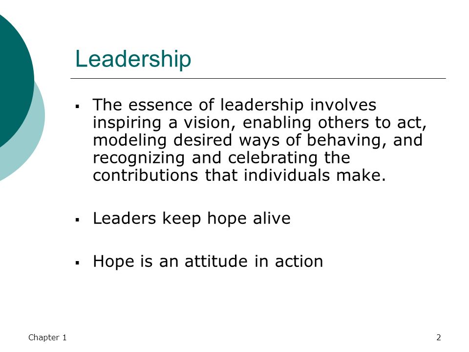 Chapter 1 The Language of Leadership HPR 323. Chapter 12 Leadership The ...