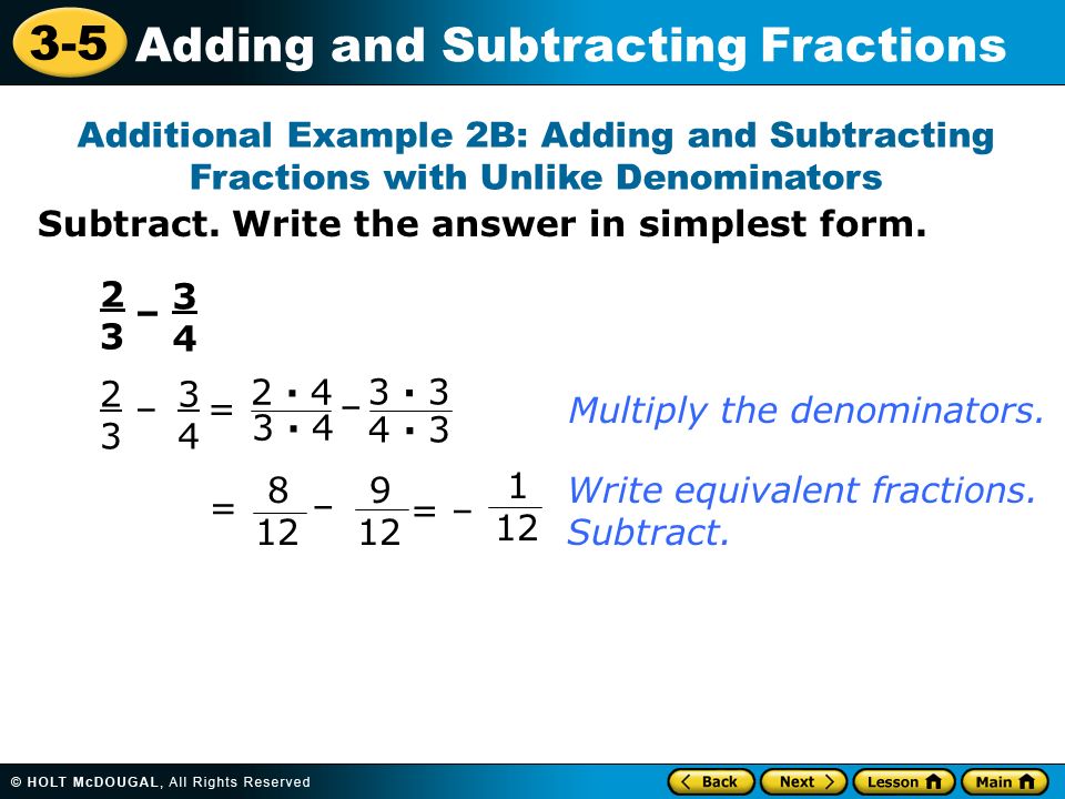 simplest form adding and subtracting fractions
10-10 Adding and Subtracting Fractions Warm Up Find the LCM ... simplest form adding and subtracting fractions
10-10 Adding and Subtracting Fractions Warm Up Find the LCM ...