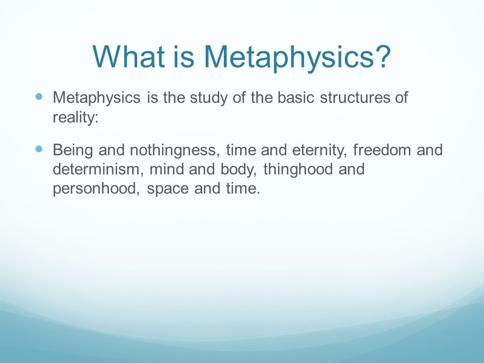 what is metaphysics in education