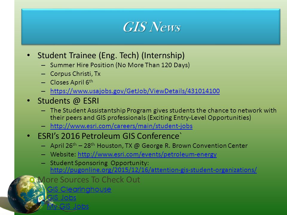 GIS News Student Trainee (Eng.