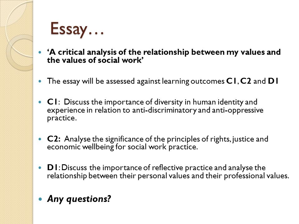 values in social work essay