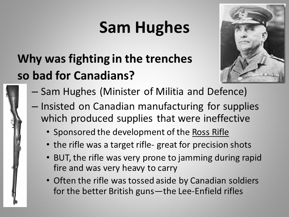 photo Sam Hughes Ross Rifle land sam hughes why was fighting