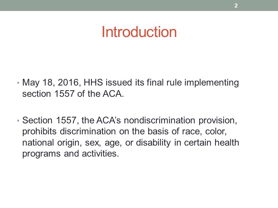 Hhs Final Rule Implementing Aca §1557 Nondiscrimination Odonoghue And Odonoghue Llp Ppt Download 9803