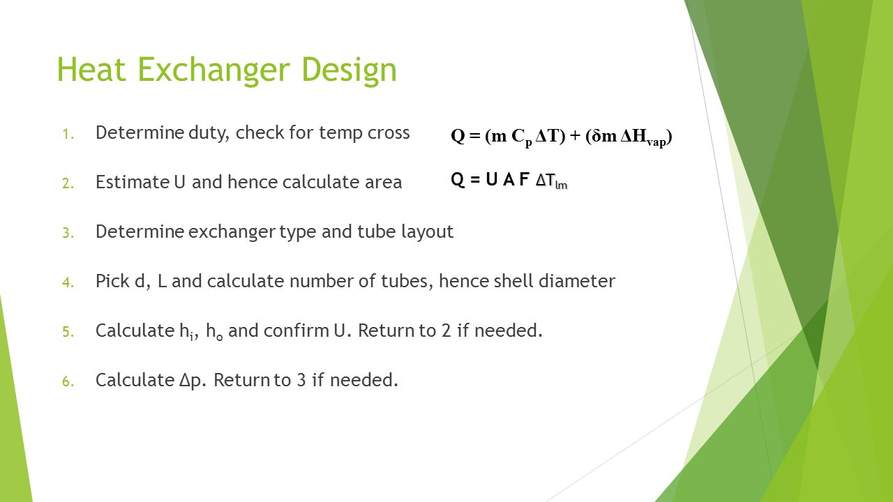 heat exchanger design calculations