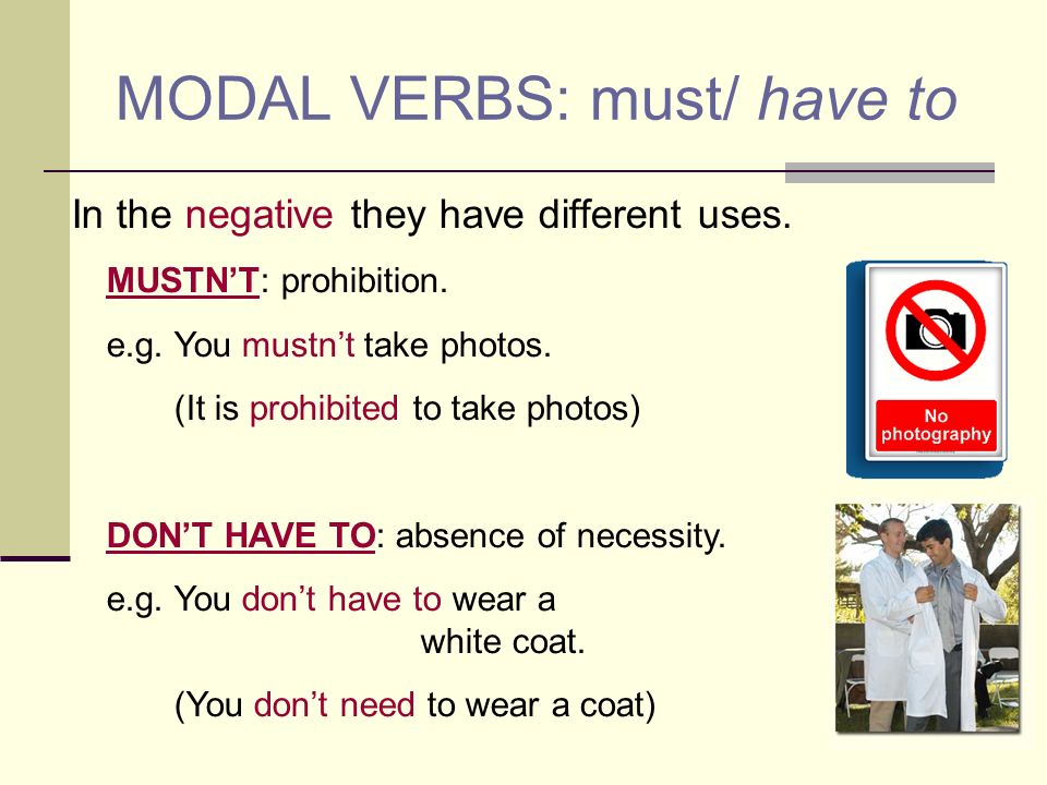 Use the modal verbs must may could