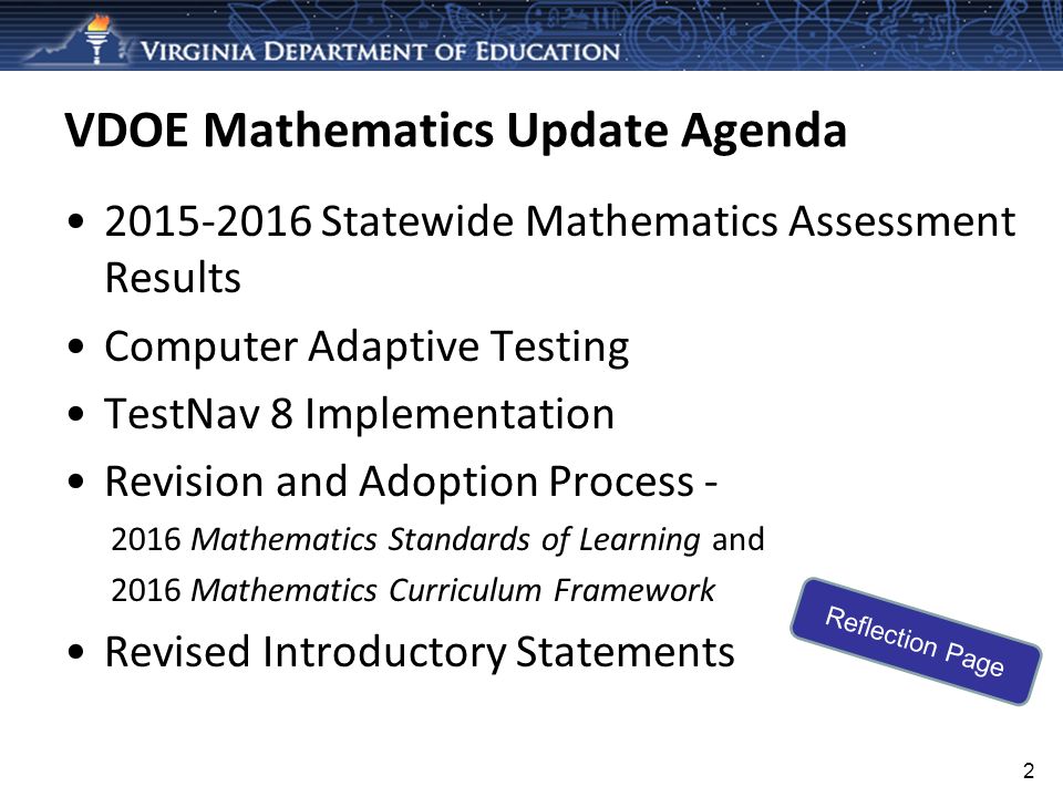 VDOE Mathematics Update Virginia Council Of Mathematics Specialists ...