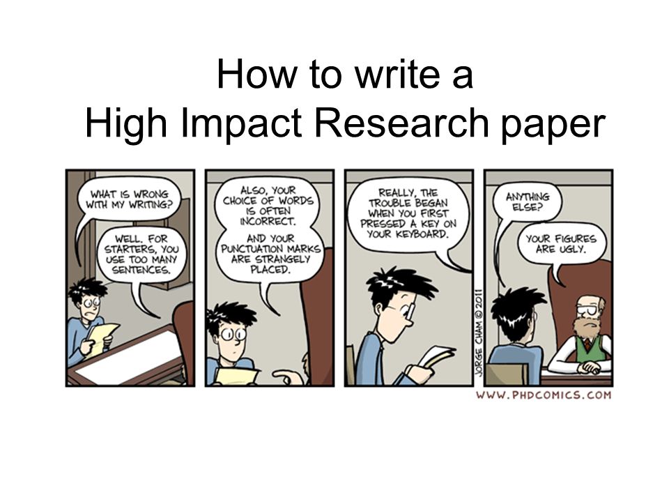 Writing a high impact paper