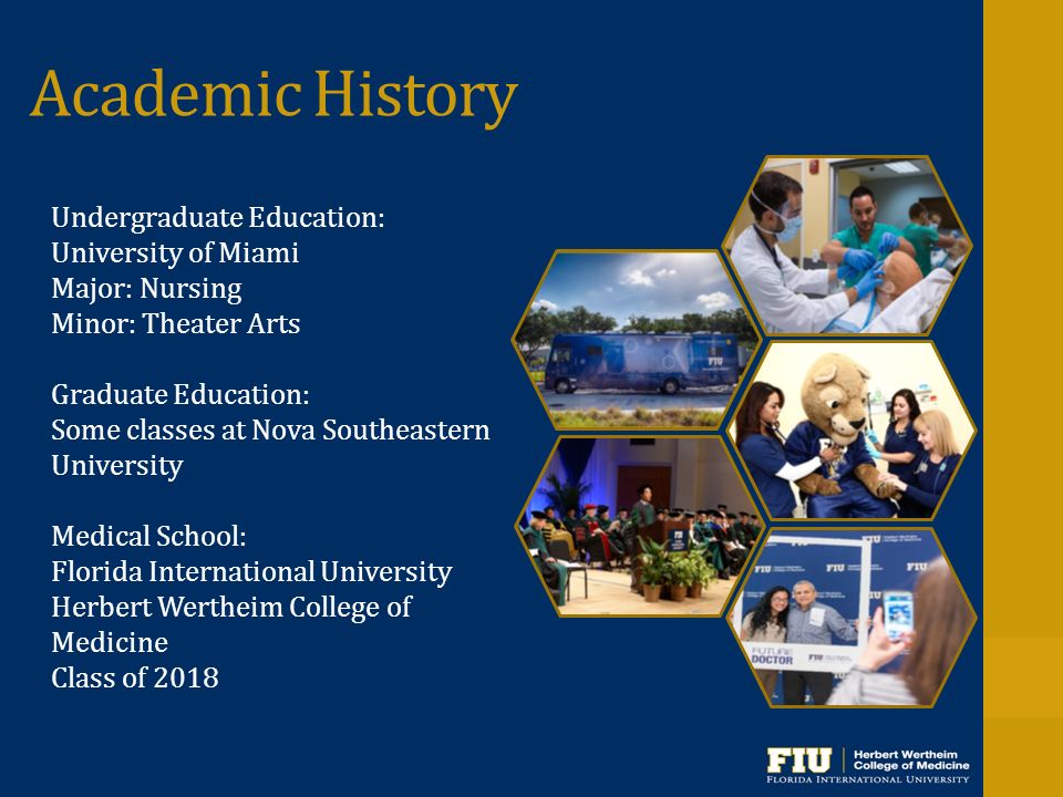 theater arts graduate education some classes at nova southeastern university medical school florida international university herbert wertheim college