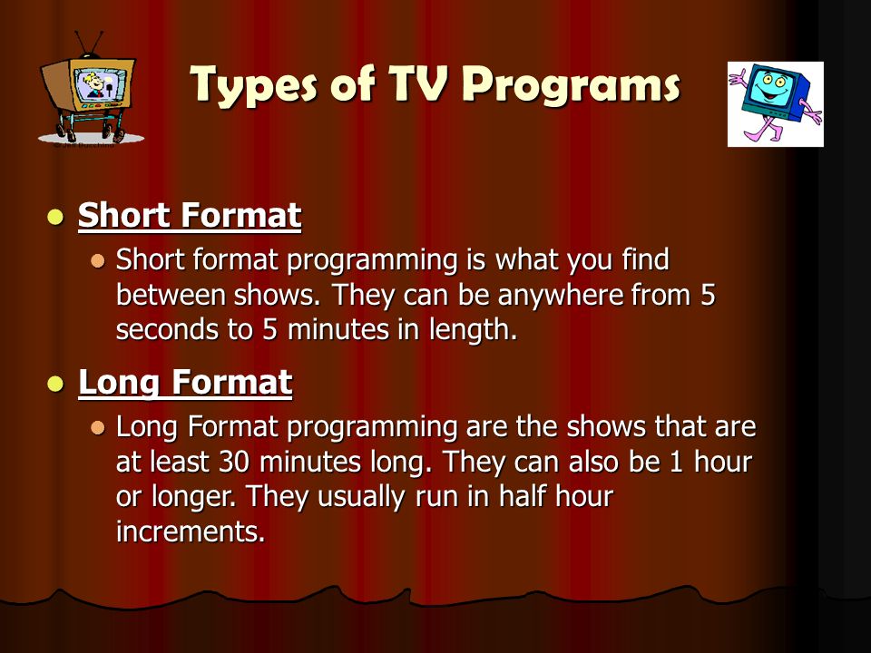 Types of programmes