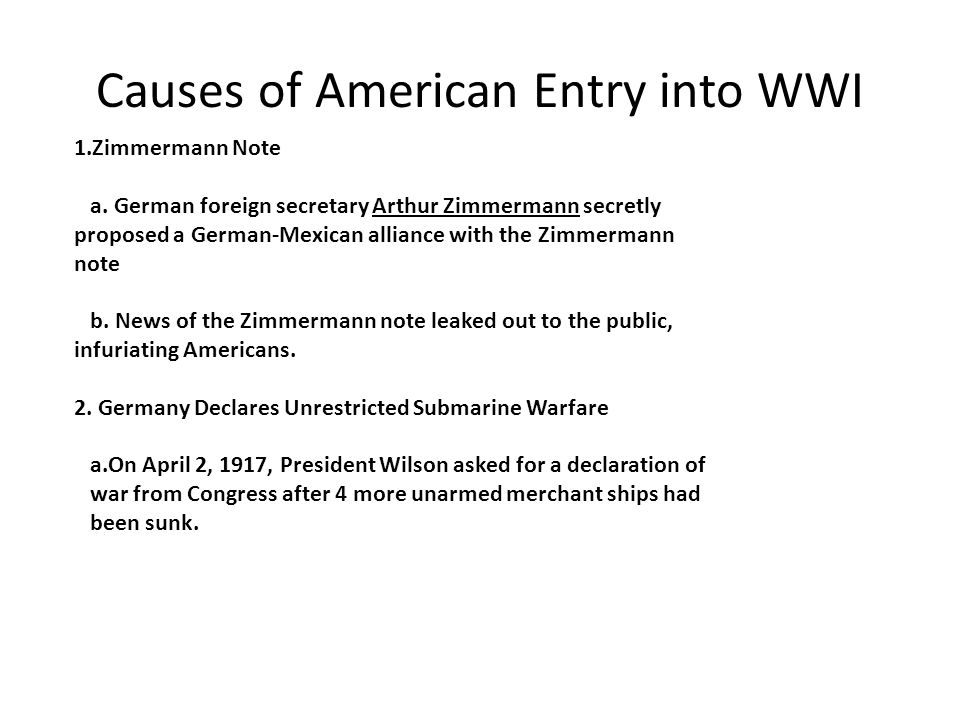 causes of us involvement in wwi