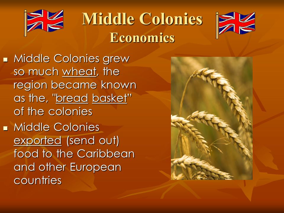 economic conditions of the middle colonies